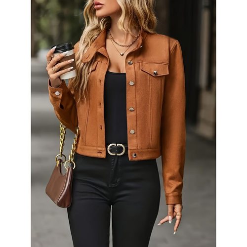 M 64929 Suede Short Jacket 麂皮绒短夹克跨境速卖通