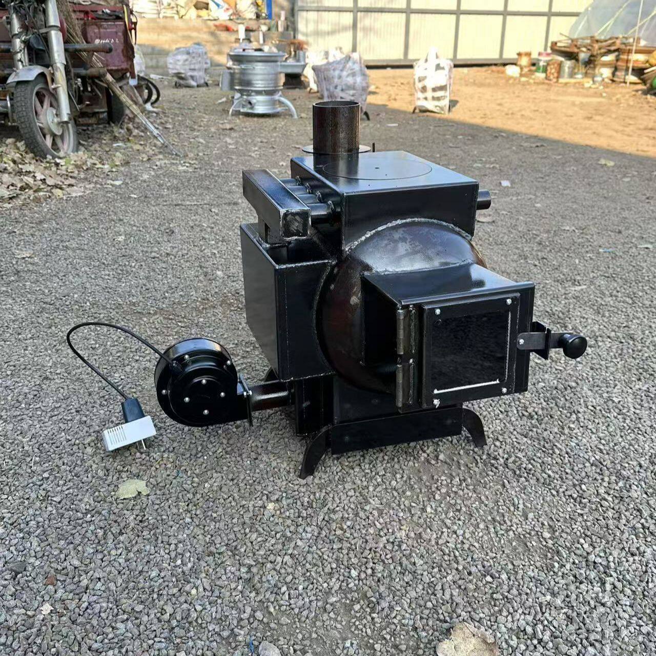 新款大风机柴煤两用煤气罐气化取暖炉热风炉高温玻璃带烤箱