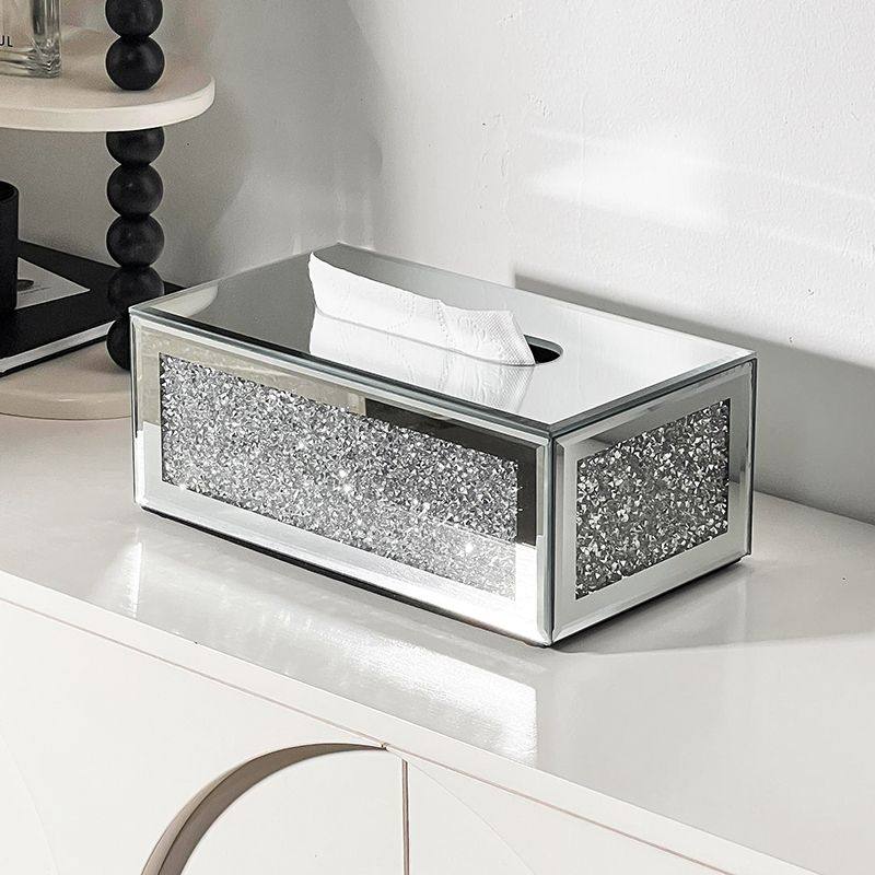 纸巾盒客厅高级感轻奢镶水钻高档创意纸巾收纳盒桌面茶几纸盒家用,收纳整理,纸巾盒,淘宝优惠券,粉丝福利购,淘宝优惠卷