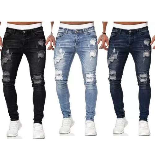 3Pack Mens Slim Fit Stretch Denim Jeans Solid Color Regular
