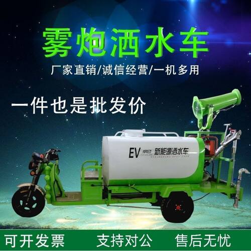 新能源电动三轮雾炮洒水车工地大型环保绿化园林多功能除尘消毒厂
