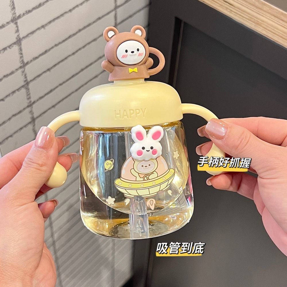 儿童牛奶杯子学饮杯宝宝喝水专用婴儿水壶刻度家用幼儿园吸管水杯
