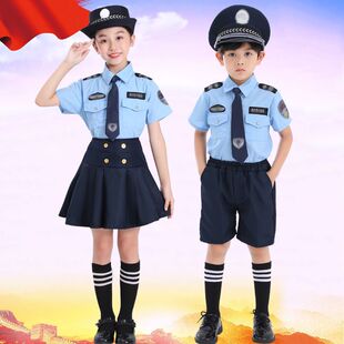十一儿童警官衣服黑猫警长儿童警察服演出服儿童交警儿童警察童装