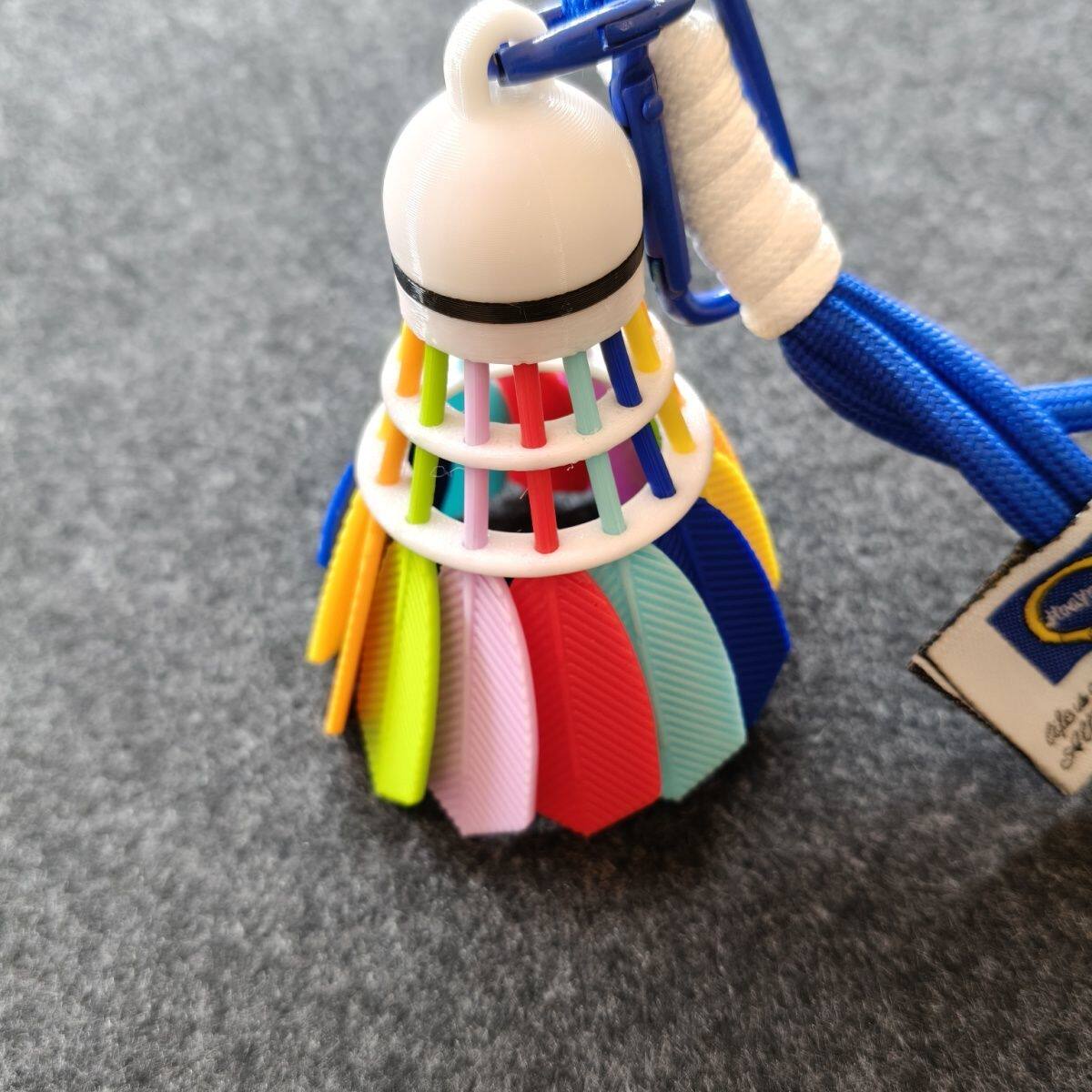 背包挂饰送礼物彩虹羽毛球书包挂件3D打印高颜值钥匙扣