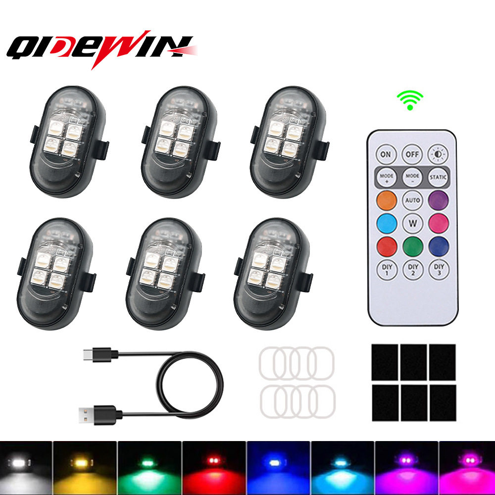 无线遥控七彩爆闪飞机灯 2026新款摩托车电动车领航警示无人机灯