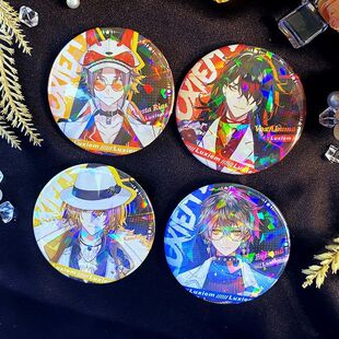 彩虹社Luxiem Ike Vox 同人虚拟镭射玻璃碎动漫游戏周边徽章吧唧