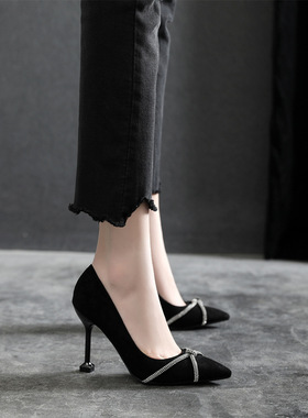 一件代发新款小码女鞋31 32 33单鞋红色高跟鞋女细跟大码41 42 43