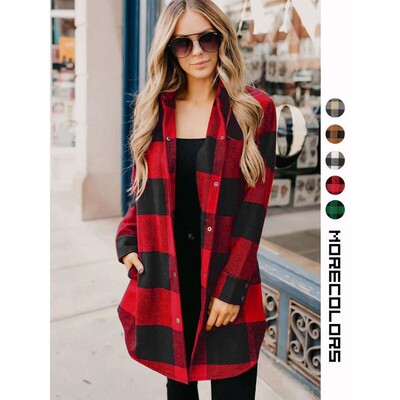 Women's Brushed Flannel Shirt Jacket