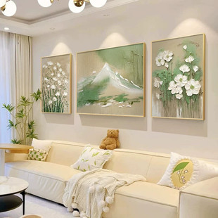 现代简约风格喷绘装饰画 适用客厅背景墙的三联挂画 可客制化沙发