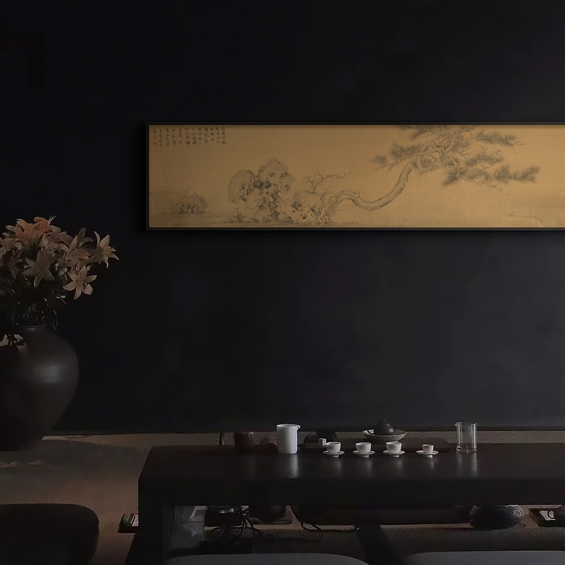 新中式松树装饰画客厅沙发背景墙民宿茶室会所别墅酒店禅意挂画