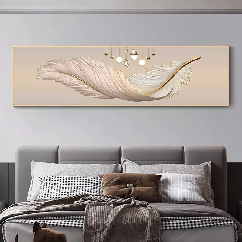 卧室床头装饰画现代简约客厅沙发墙画主卧壁画轻奢房间背景墙挂画