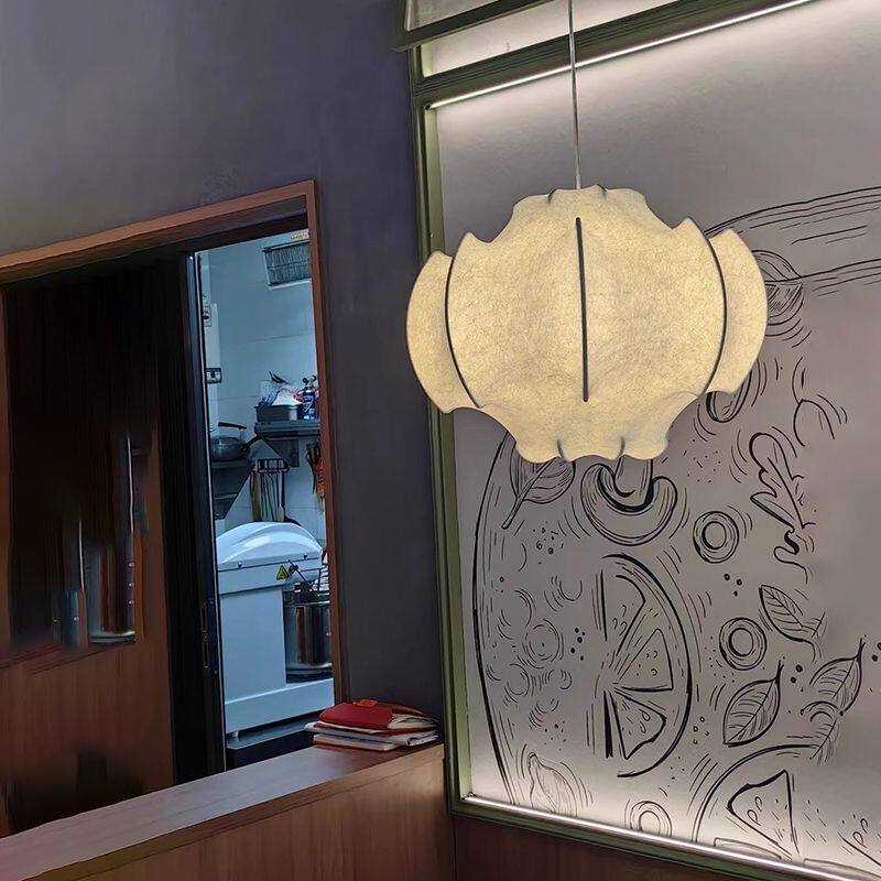 益菲宋式美学仿蚕丝吊灯中古风餐厅灯侘寂风艺术造型中式卧室灯