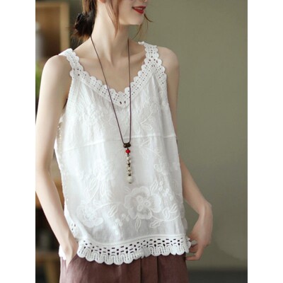 J 48352 Hollow Out Beach Crochet Lace Vest 镂空钩花背心