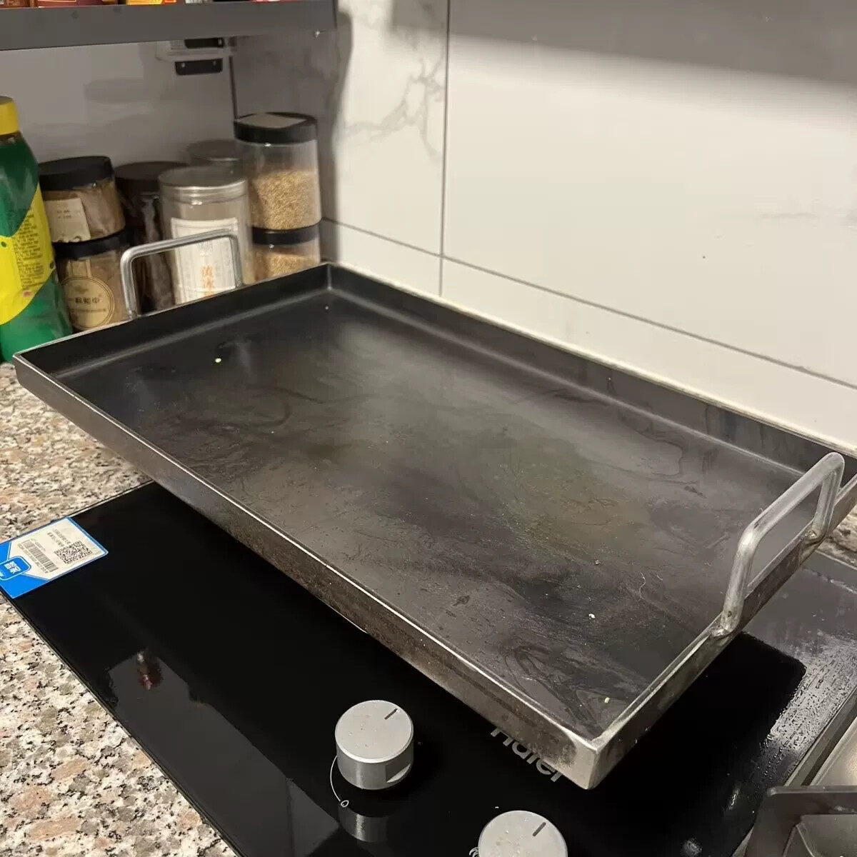 商用煎牛排锅双耳烙饼锅熟铁不漏油铁板豆腐专用板烤牛排摆摊烧饼