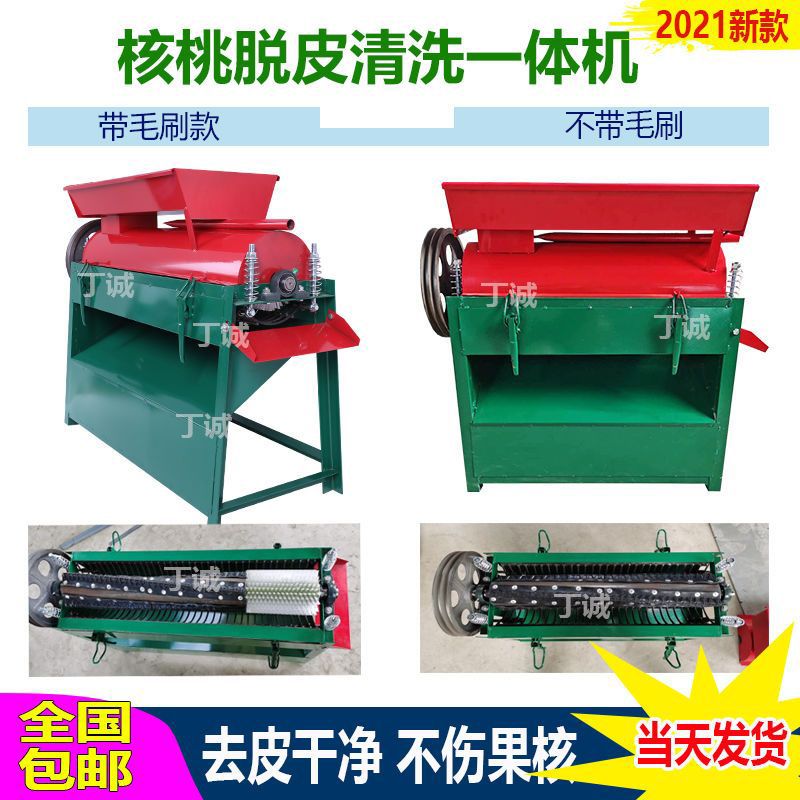 小型青核桃剥皮机全自动核桃脱皮清洗一体机家用青皮核桃去皮机器