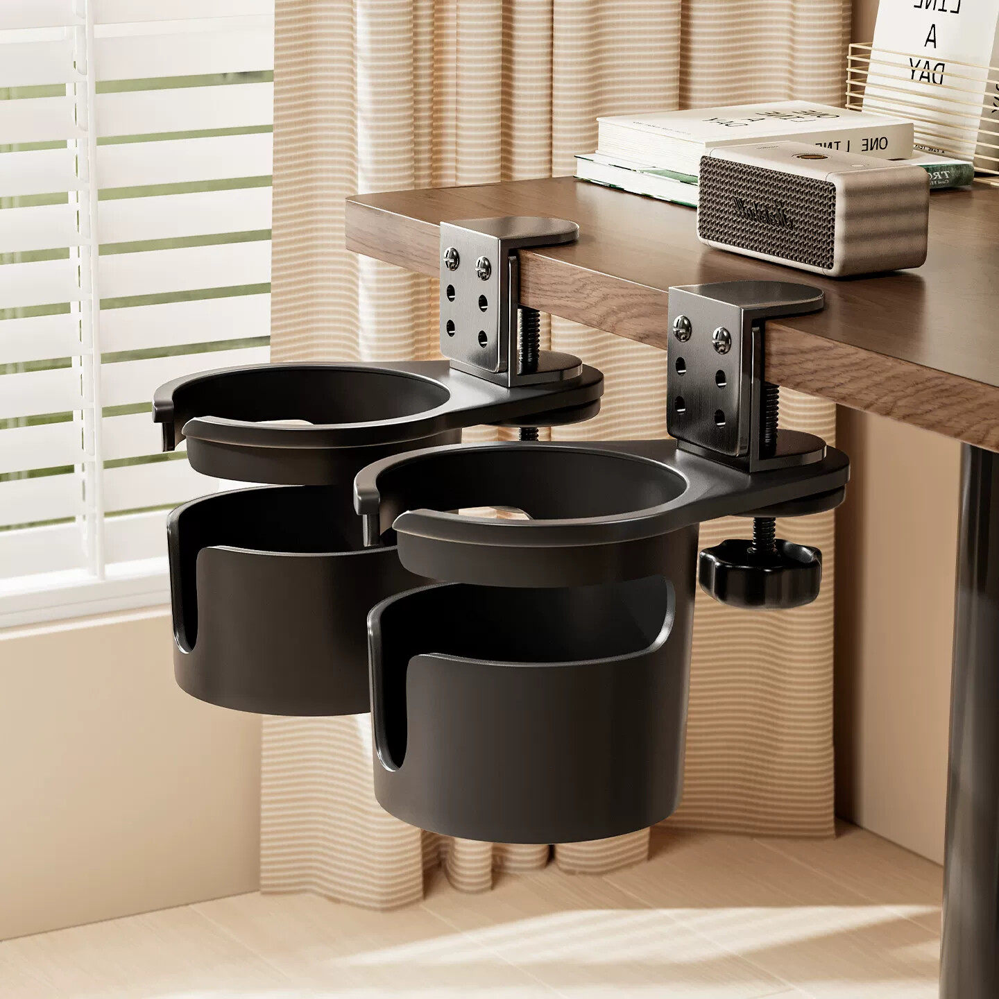 桌面水杯架办公室固定水杯托架桌边水杯架茶杯置物架空间利用神器