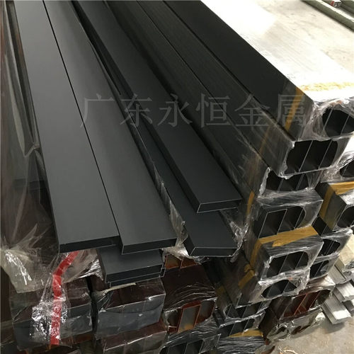 铝合金型材方管磨砂黑亚光黑烤漆铝方通喷涂彩色咖啡色铝方管
