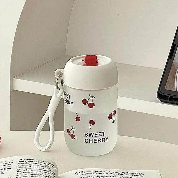 夏天小巧玻璃杯高颜值吸管杯便携办公室咖啡杯带茶漏水杯