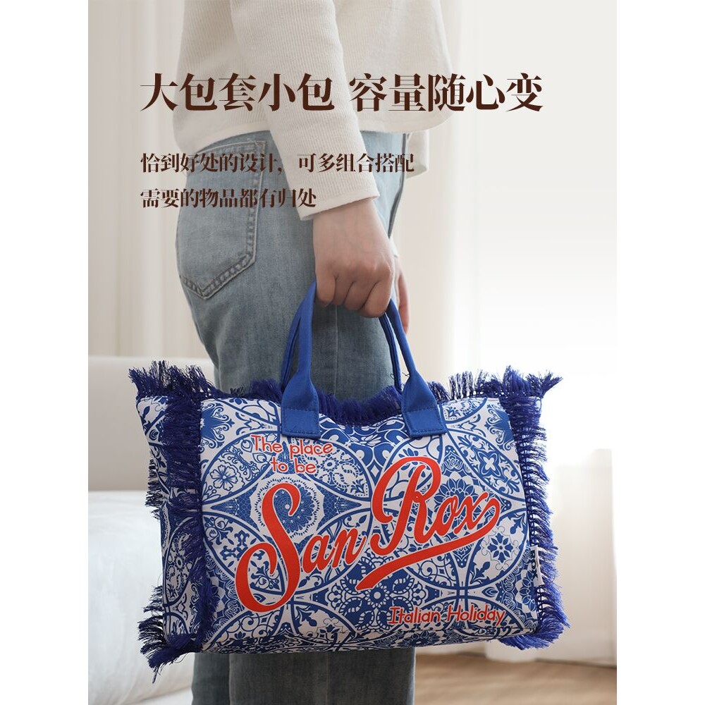 大容量牛津包手提包包包新款流苏托特包法式高颜值甜美小香风
