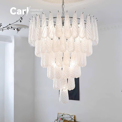 意大利Murano法式轻奢简约客厅餐厅吧台玻璃吊灯设计师别墅卧室灯