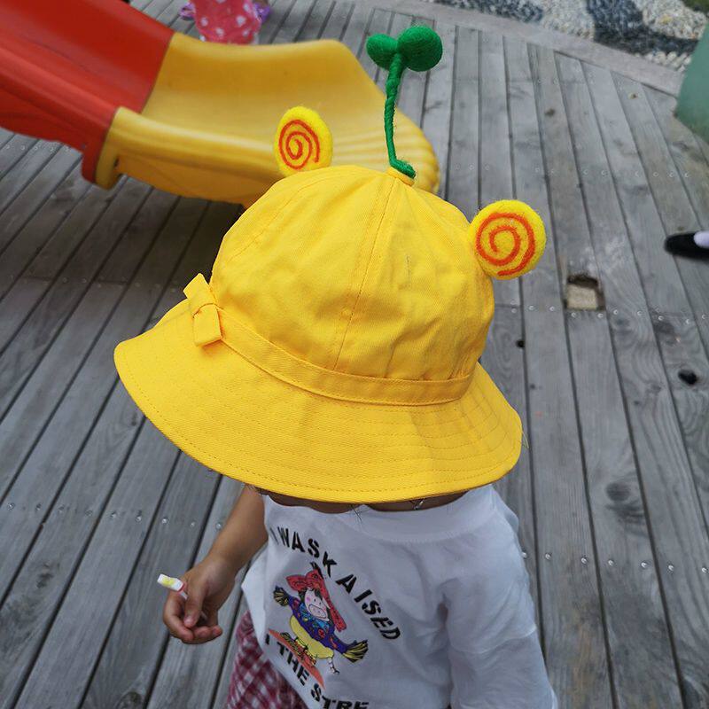 黄色渔夫帽夏季软妹渔夫帽女可爱日系耳朵盆帽夏天防晒遮阳帽出游