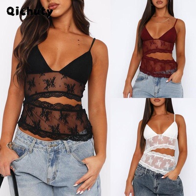 Trendy basic Beautiful Summer Women Lace Camisoles Plunge