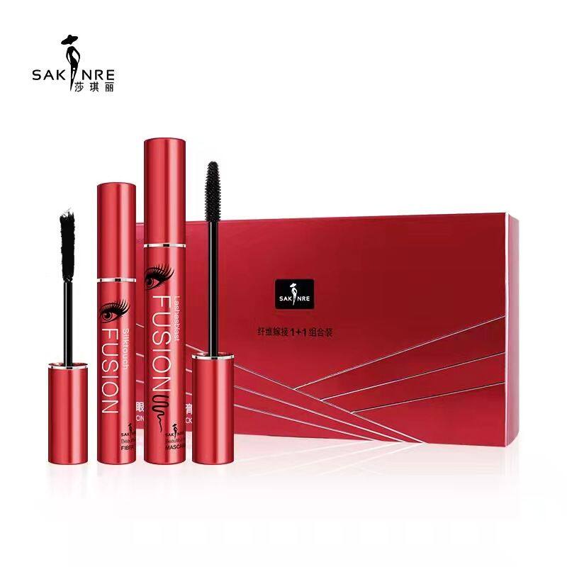 莎琪丽电眼长密蚕丝嫁接睫毛膏大眼拉长浓密卷翘纤维套防水不晕染