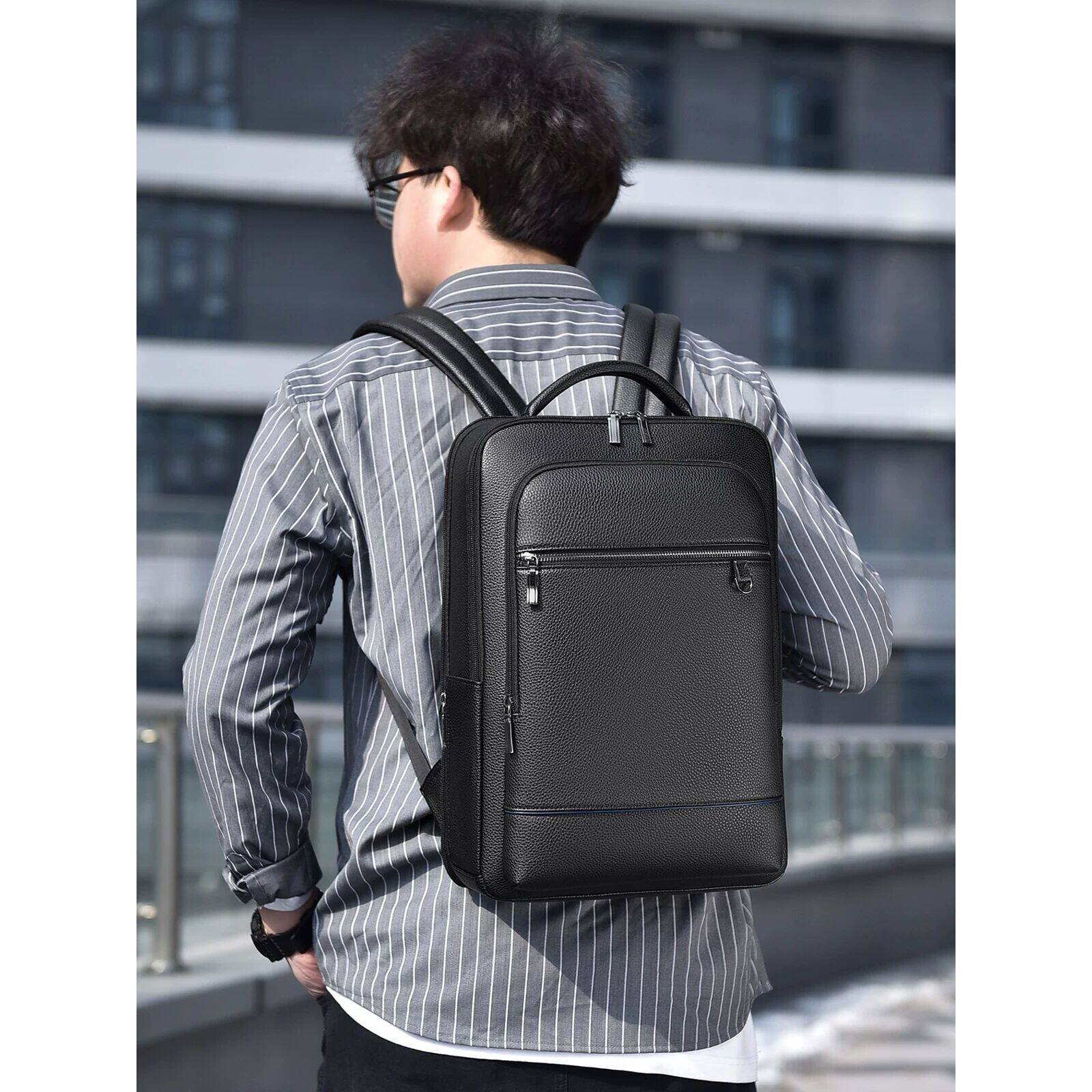 帅桐袋鼠双肩包男士背包男款大容量出差旅行包商务休闲工具电脑包