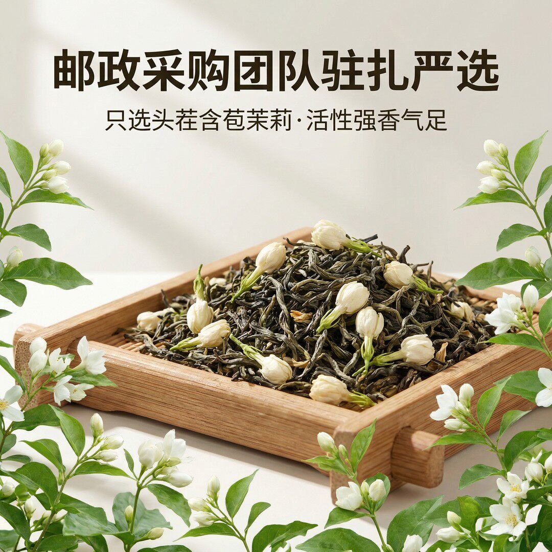 正宗浓香型茉莉飘雪茉莉花茶新茶绿茶耐泡