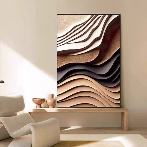 立体轻奢玄关背景墙装饰画肌理感几何纹理客厅墙挂画入户走廊壁画