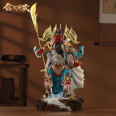 汉白玉武财神立刀关公摆件伽蓝菩萨关公像关二爷招财店铺公司前台