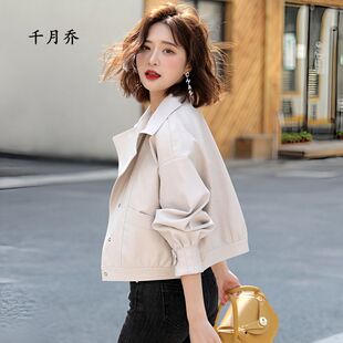 外套女短款2026年新款春秋季百搭韩版宽松矮小个子西装领夹克洋气