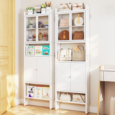 超薄落地收纳柜浴室门后碳钢置物架简约现代带挂钩10cm宽夹缝使用