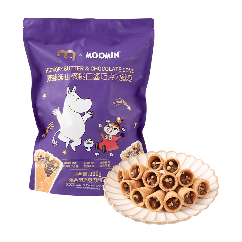 麦德龙 x Moomin麦臻选山核桃仁酱巧克力脆筒300g