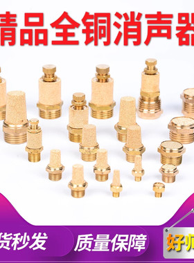 尖头平头带阀节流全铜质消音器电磁阀消声器静音滤芯气动BSL01 02