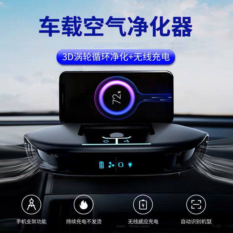 车载空气净化器太阳能负离子香薰机车内除甲醛异味烟味杀菌加湿器