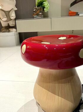 网红蘑菇可爱凳子摆件板凳奶油家用门口客厅换鞋玄关卧室创意家居