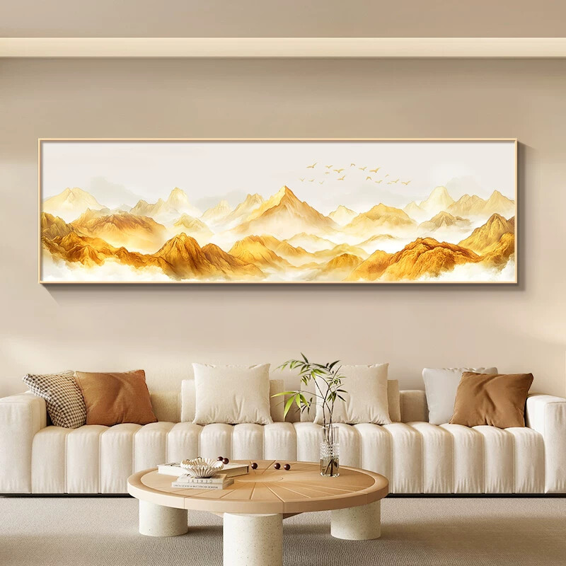 背靠金山床头画客厅沙发背景墙装饰画卧室挂画主卧房间高级感壁画