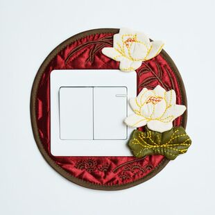 开关边框套新品装饰墙贴布艺开关贴壁火贴 手工开关套插座高档开