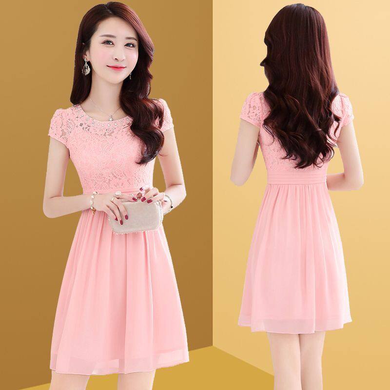 夏季雪纺连衣裙2025新款女装气质小个子韩版修身显瘦夏天裙子