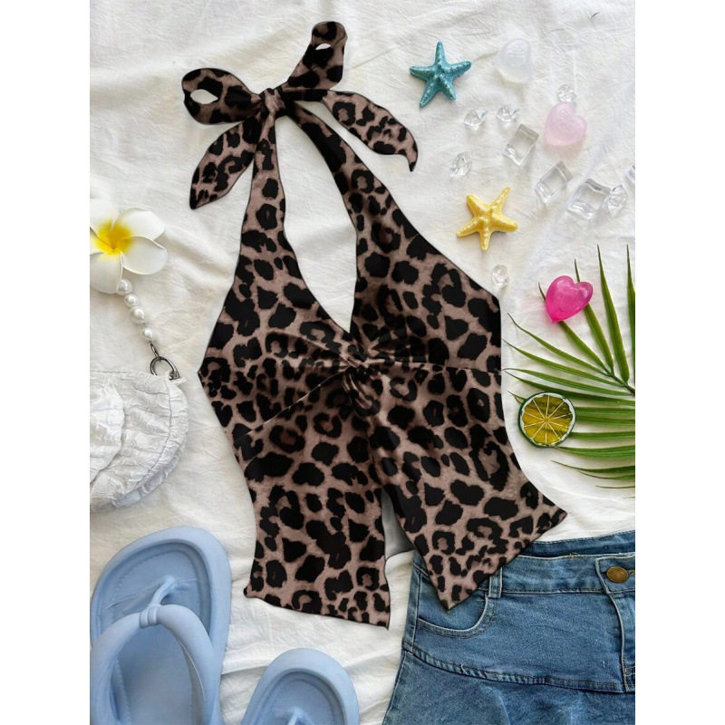 F 51476 Striped Halter Backless Jumpsuit 条纹挂脖露背连体裤