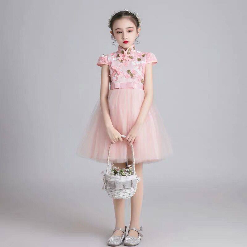 女童公主裙元旦表演服演出舞蹈蓬蓬裙小学生女主持人合唱表演服装