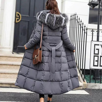Long Down Cotton Parkas Coat Female New Winter Over Knee