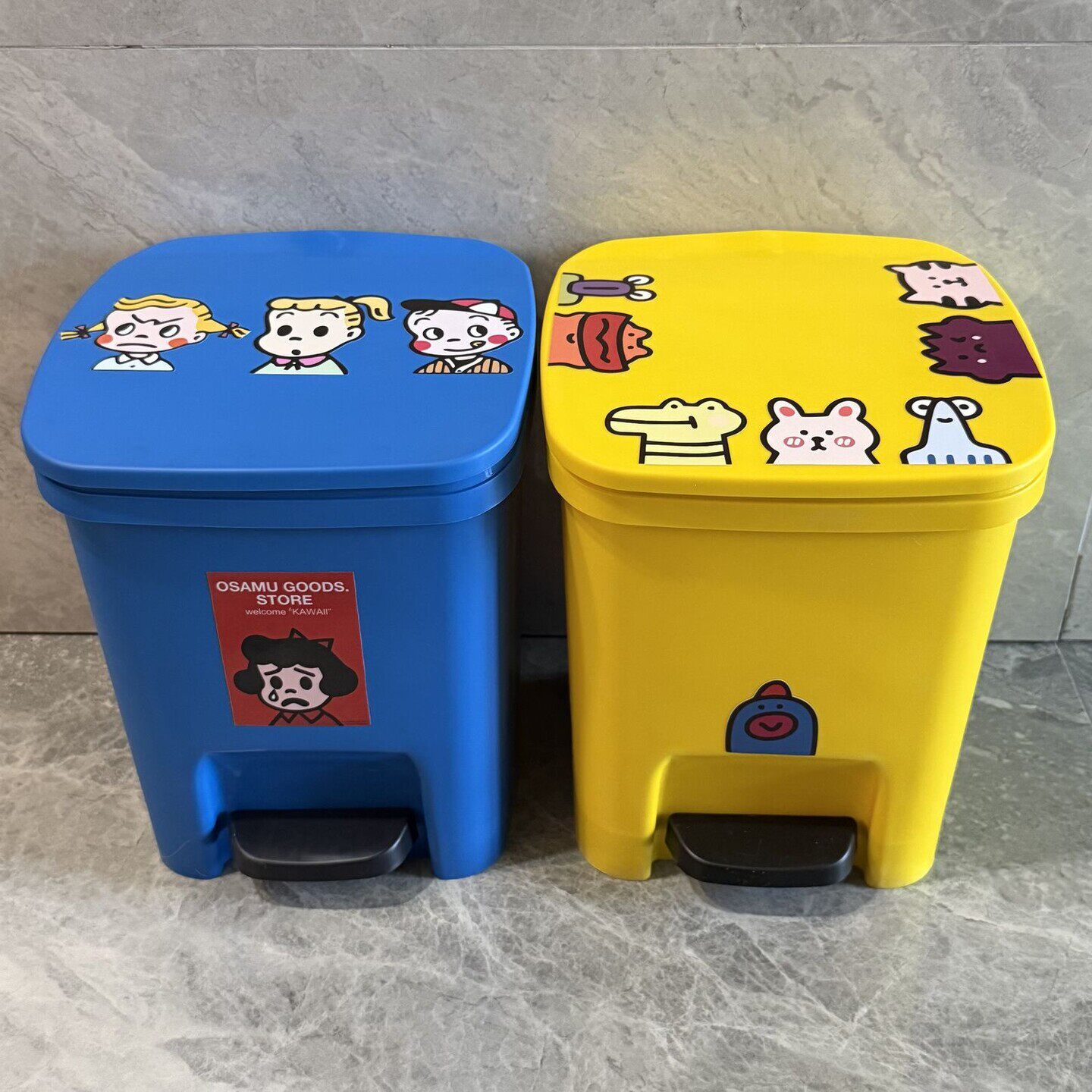 原田治垃圾桶家用带盖厨房卧室客厅脚踏大容量高颜值厕所网红纸篓