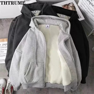 Elegant Women Chic Hoodies Fashion Autumn Winter Fleece