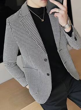 西装男春秋季外套中青年男士夹克商务休闲单西上衣修身西服爸爸装