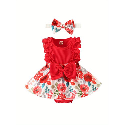 H 58098 Baby's Floral Print Romper 花朵连体衣 跨境主打