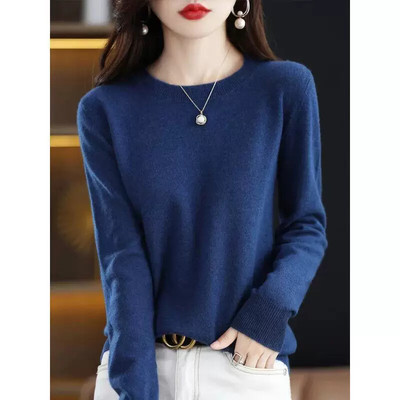 Fashion Merino Wool Sweater Elegant Cashmere Pullover Women