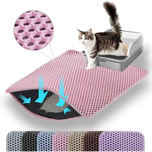 Cat Litter Mat 47x27 Inches Large Double Layer Honeycomb