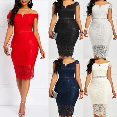 2025 New evening dress shortsleeved Vneck offtheshoulder